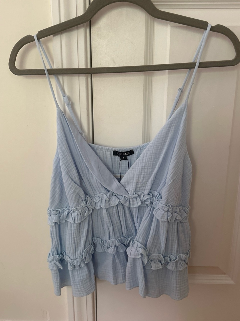 Papermoon Light Blue Ruffle Tiered Camisole